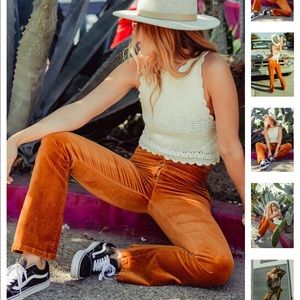 Mustard Whittier velvet flared jeans